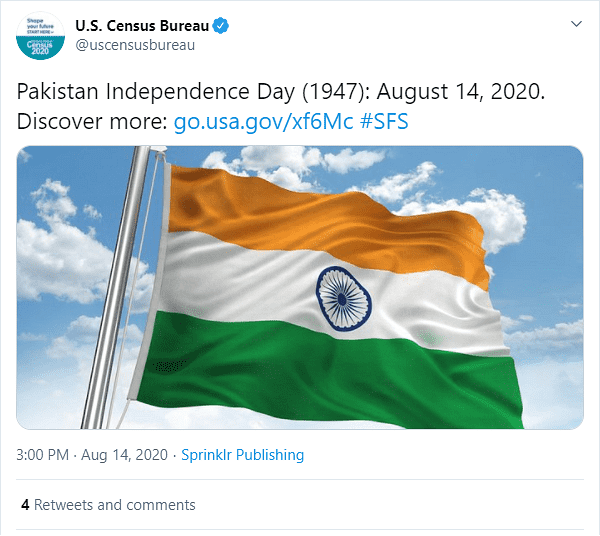 巴基斯坦独立日，美国官方却搞了个大乌龙