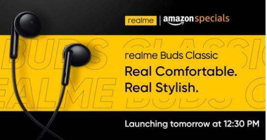 realme Buds 经典版明日印度首发,半入耳式有线耳机