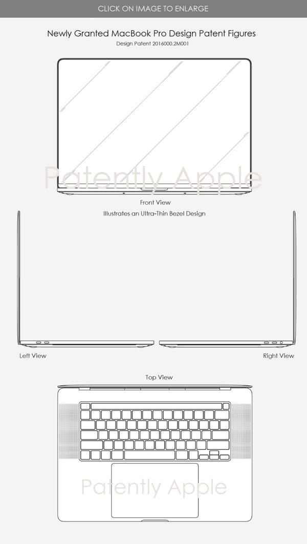 苹果MacBook Pro最新消息,外观专利曝光!