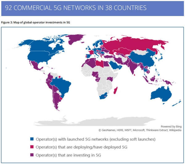 全球5G网络已普及,5G商用网络数量达92个