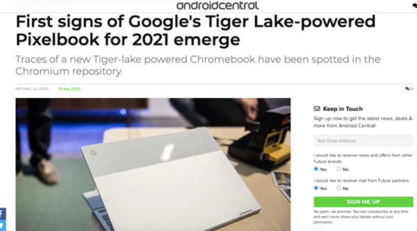 谷歌新一代笔记本Halvor曝光,将搭载Tiger Lake处理器