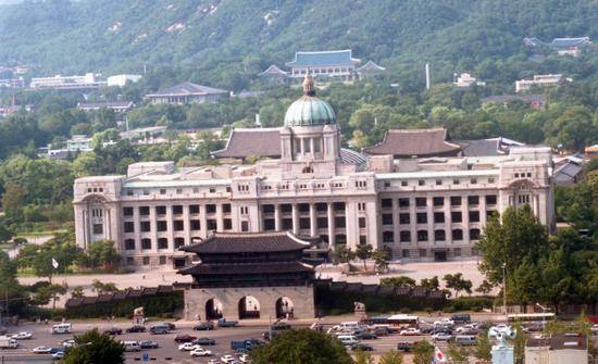 1995年拍摄的朝鲜总督府（韩联社）