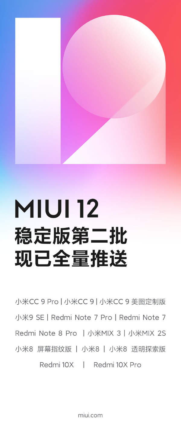 MIUI12稳定版第二批机型完成推送,你更新了吗?