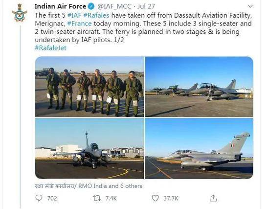 “阵风”的到来让印度空军喜形于色