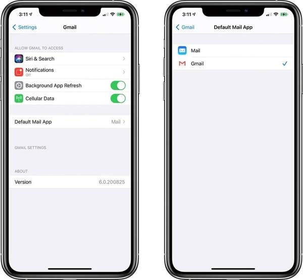 iOS14可更换默认邮件app,谷歌Gmail现可设置成默认邮件app