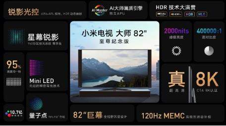 小米电视大师至尊纪念版正式发售,真8K价格近5万元
