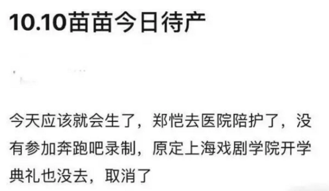 终于官宣了!郑恺官宣苗苗产女喜讯,言语太暖心