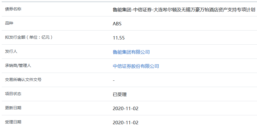 鲁能集团两宗酒店类ABS获上交所受理 募资11.55亿元-中国网地产