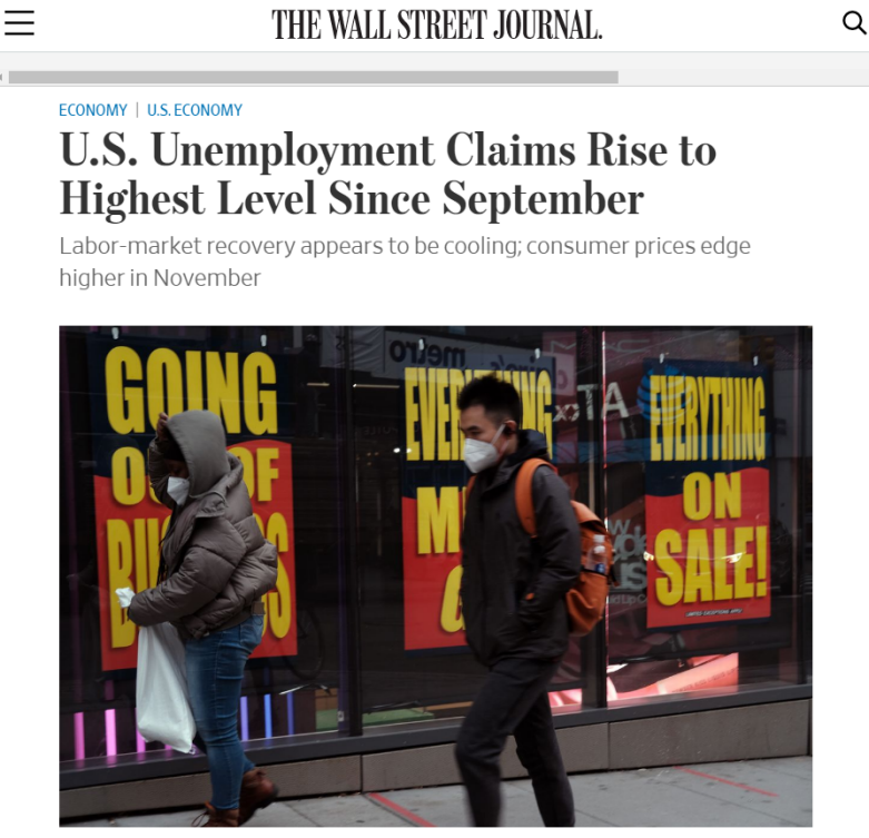 疫情下的美国经济：申请失业金人数飙升 “纾困断崖”恐慌来袭
