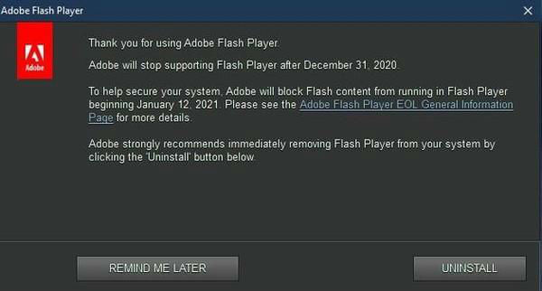 爷青结!Windows10将永久删除FlashPlayer这一“流氓”软件