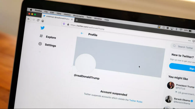  已经被封禁的特朗普推特号