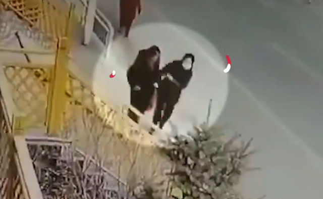可恶！路边故意撞倒老人女子被警方控制