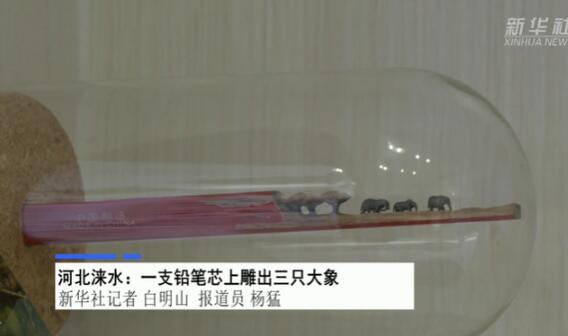 巧夺天工！小伙在一支铅笔芯上雕出三只大象 21世纪核舟记