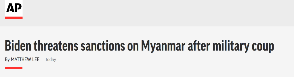 快讯！缅甸政局突变，拜登发声“谴责”，“威胁”实施新制裁