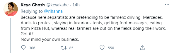 这些分裂主义者正在假装成农民，他们开着奔驰和奥迪，住在豪华帐篷做着足底按摩，吃着披萨，但真正的农民正在田里劳作，懂？？？请管好自己的事！
