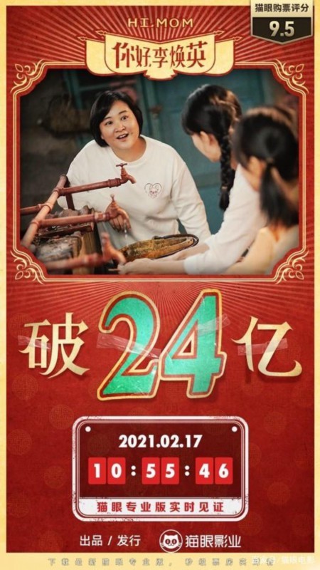 你好李焕英票房突破24亿 距离贾玲瘦成闪电又近了一步