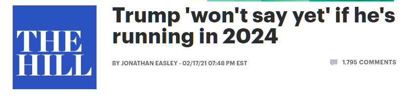 是否参加2024总统大选？特朗普：现在说太早，不过民调很棒