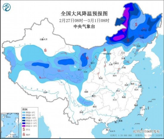 冷空气影响北方地区 中东部将出现大范围雨雪天气