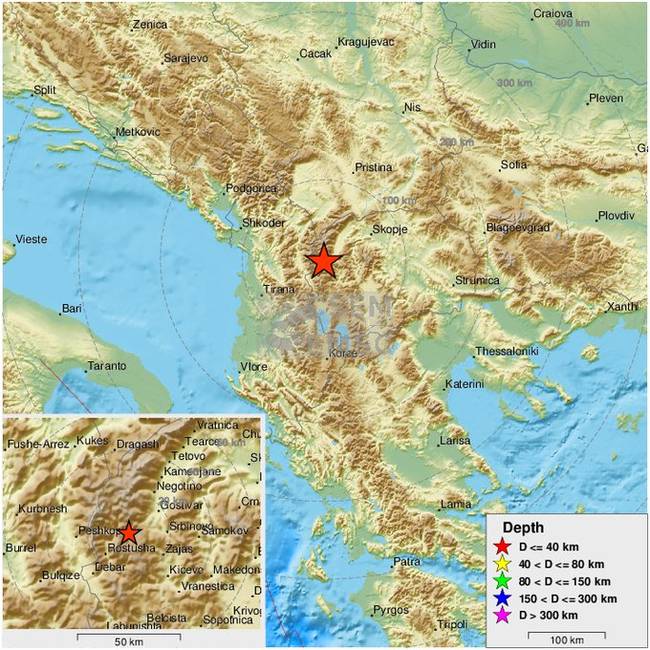 北马其顿发生数次地震 最大震级里氏4.9级