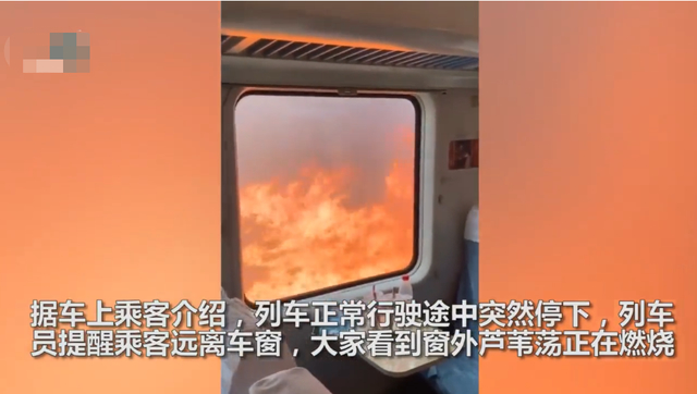 齐齐哈尔一列车被窗外大火逼停 现场情况如何