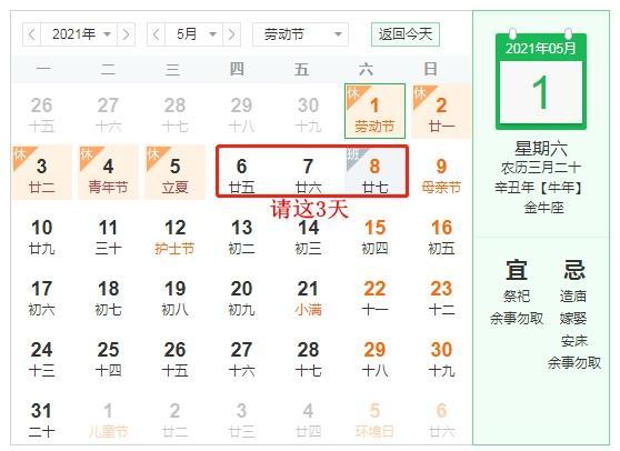 五一加班5天抵平时上班11天 拼假可获加长版假期，你怎么选？