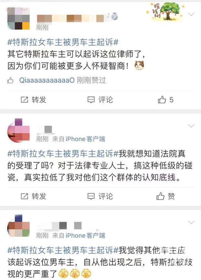 特斯拉女车主被一男车主起诉 网友吐槽：想红想疯了还是想蹭热度？