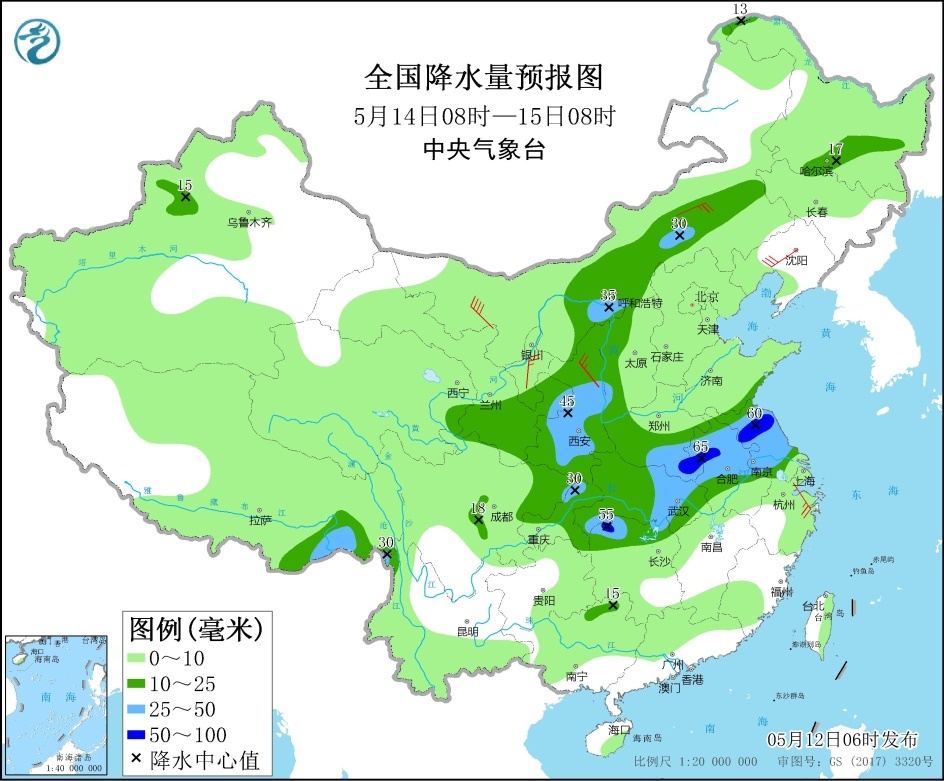 广西贵州湖南等地有强对流天气 江南至沿淮河一带有较强降雨