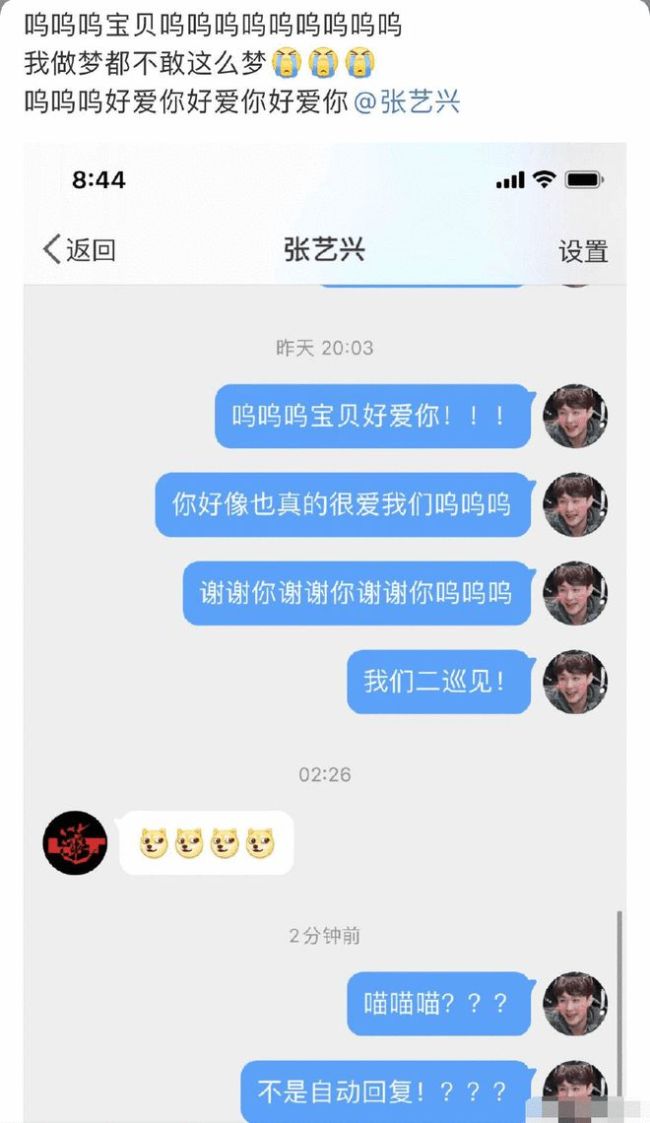 双向奔赴！张艺兴凌晨亲切回复粉丝私信好暖心