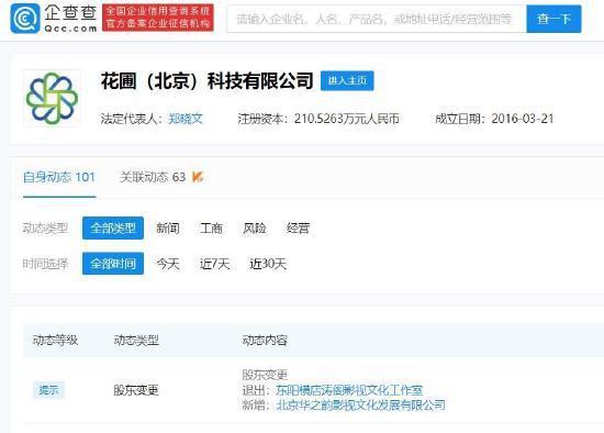 刘涛退出与孙俪合伙公司 该公司曾被执行1万余元