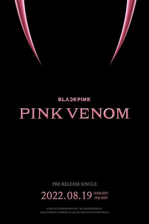 BLACKPINK新曲《Pink Venom》将于8月19日公开