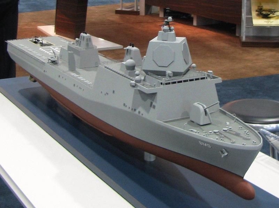 美国厂商此前提出的“导弹防御舰”概念，以圣安东尼奥级登陆舰为基础，搭载大型相控阵雷达和垂发装置