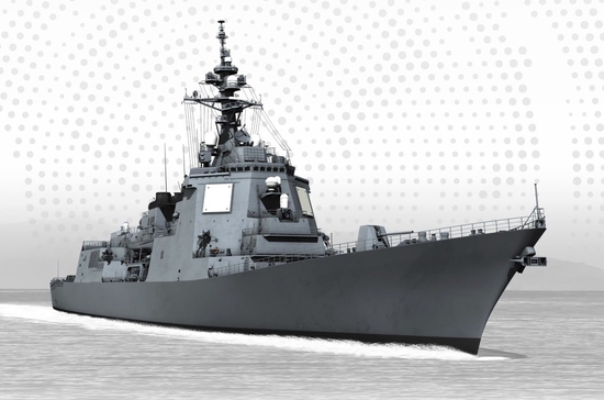 美国洛马此前发布的“宙斯盾系统搭载舰”艺术家想象图，沿用日本目前宙斯盾舰的设计，搭载SPY-7雷达
