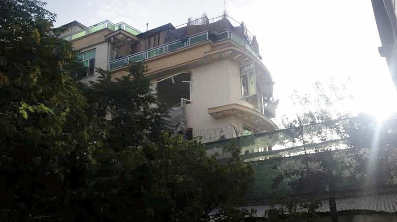 △7月底，被美国无人机袭击的喀布尔房屋
