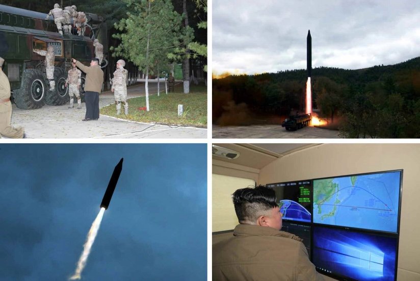 金正恩视察某种新型远程弹道导弹,和火星-12比,新型导弹取消了原有的游机,并修改了弹头外形