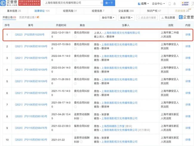 蔡徐坤与前经纪公司纠纷案新进展 二审将于12月1日开庭