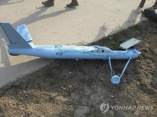 2017年坠毁的朝鲜无人机，此次朝鲜无人机全部返回朝鲜 图源：韩联社
