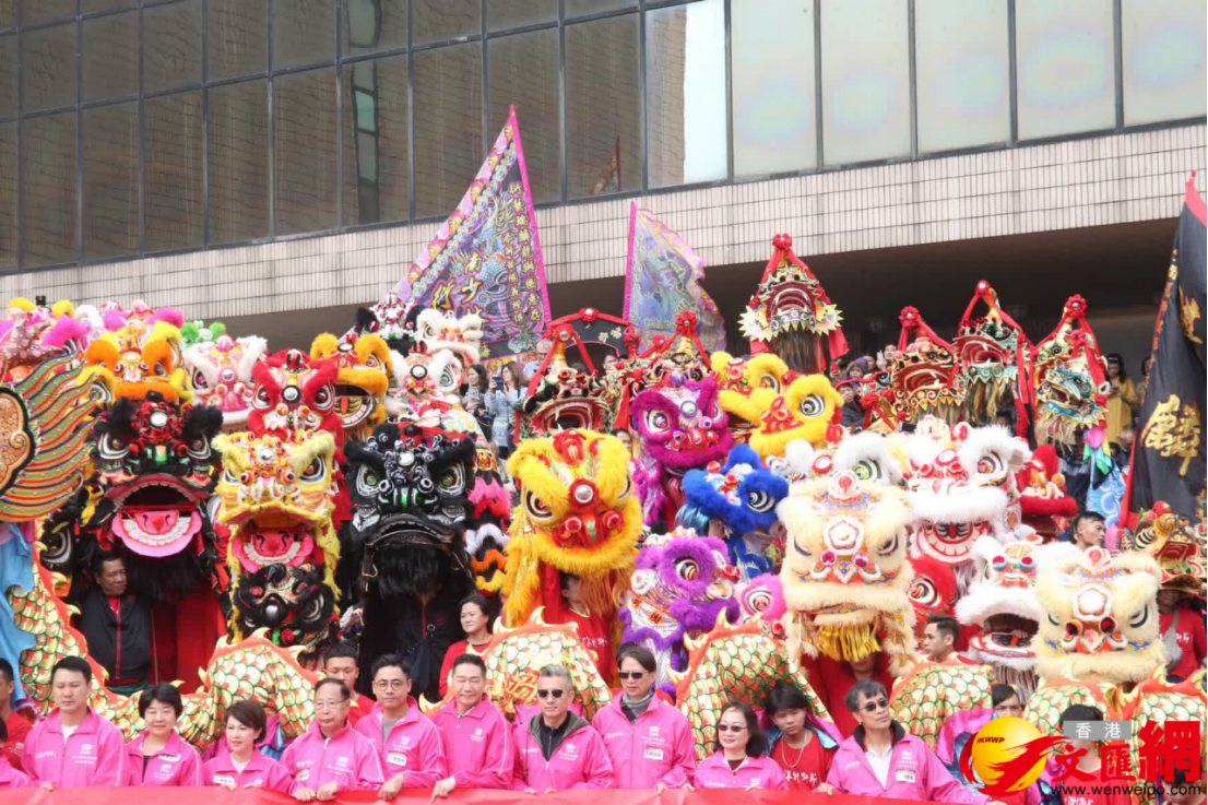 早前“香港龙狮节”筹备筹委会举办的龙狮巡游。香港大公文汇全媒体资料图