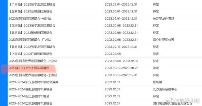 真假？有些期待了！网传TFBOYS十周年演唱会备案