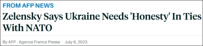 “北约对乌克兰要诚实，目前还没收到任何入盟邀请”